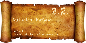 Nyisztor Rufusz névjegykártya